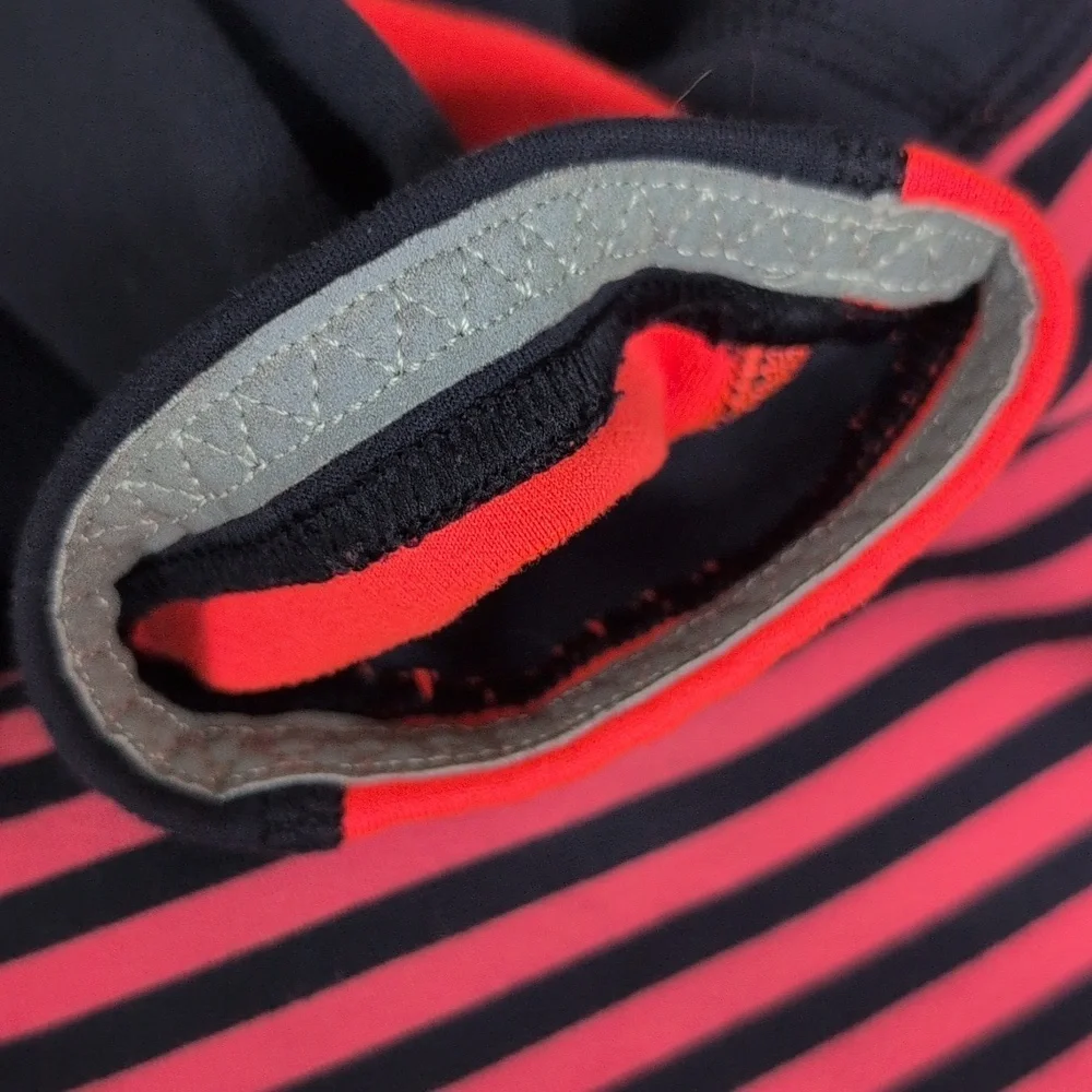 Lululemon Striped Navy Orange Pink Yoga Running Leggings Drawstring Waist 6 - Picture 10 of 11